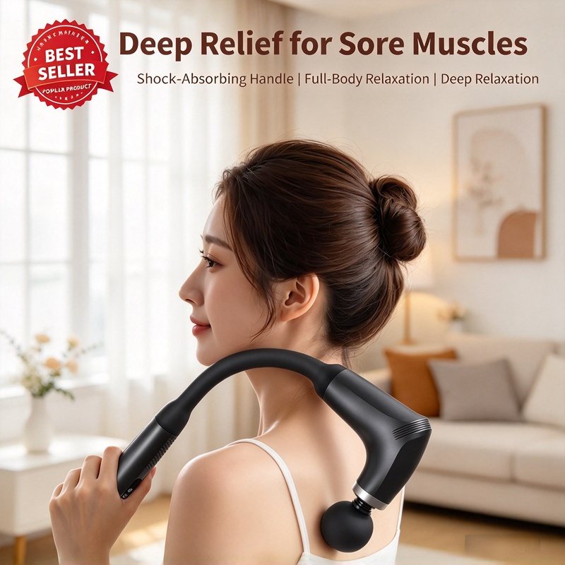 Massage Gun Percussion Deep Tissue - مسدس تدليك كهربائي ذكي، جهاز تدليك