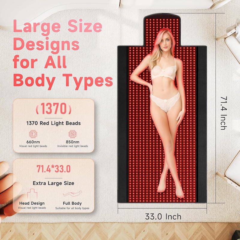 بساط العلاج بالضوء الأحمر، مقا - مراجعة Red Light Therapy Mat Full Body وسعره